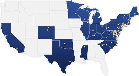 Map of current locations.